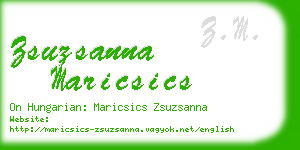 zsuzsanna maricsics business card